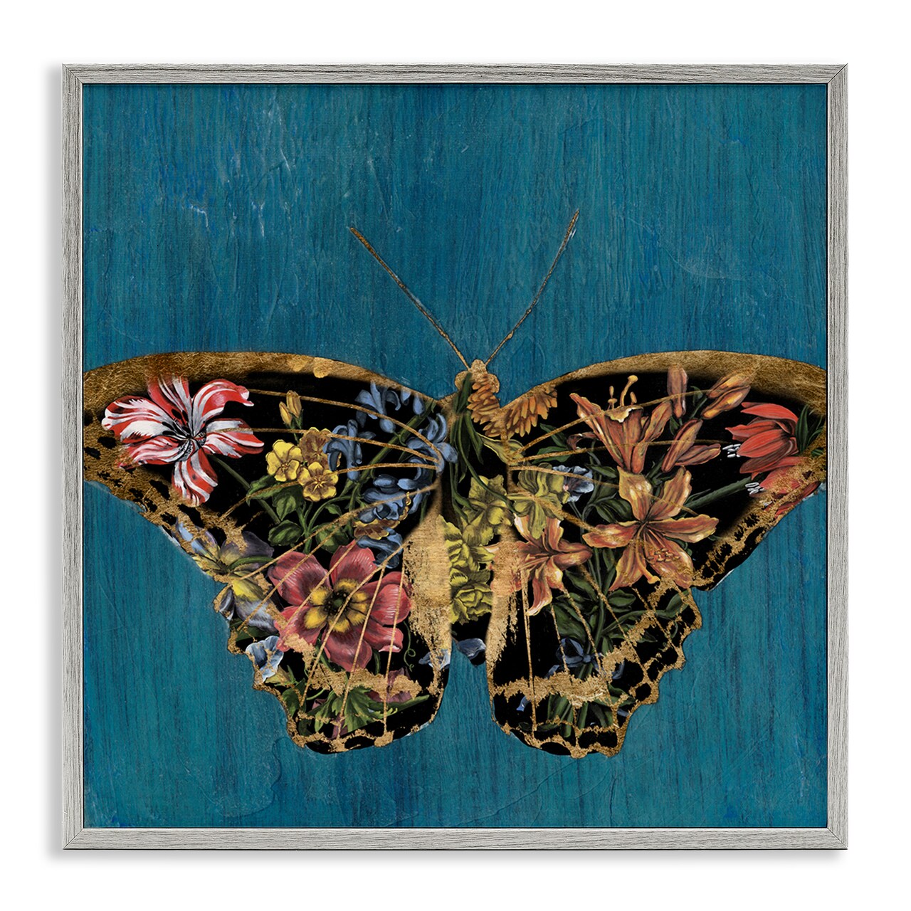 Stupell Industries Lily Pattern Butterfly Framed Giclee Wall Art Design by Naomi McCavitt